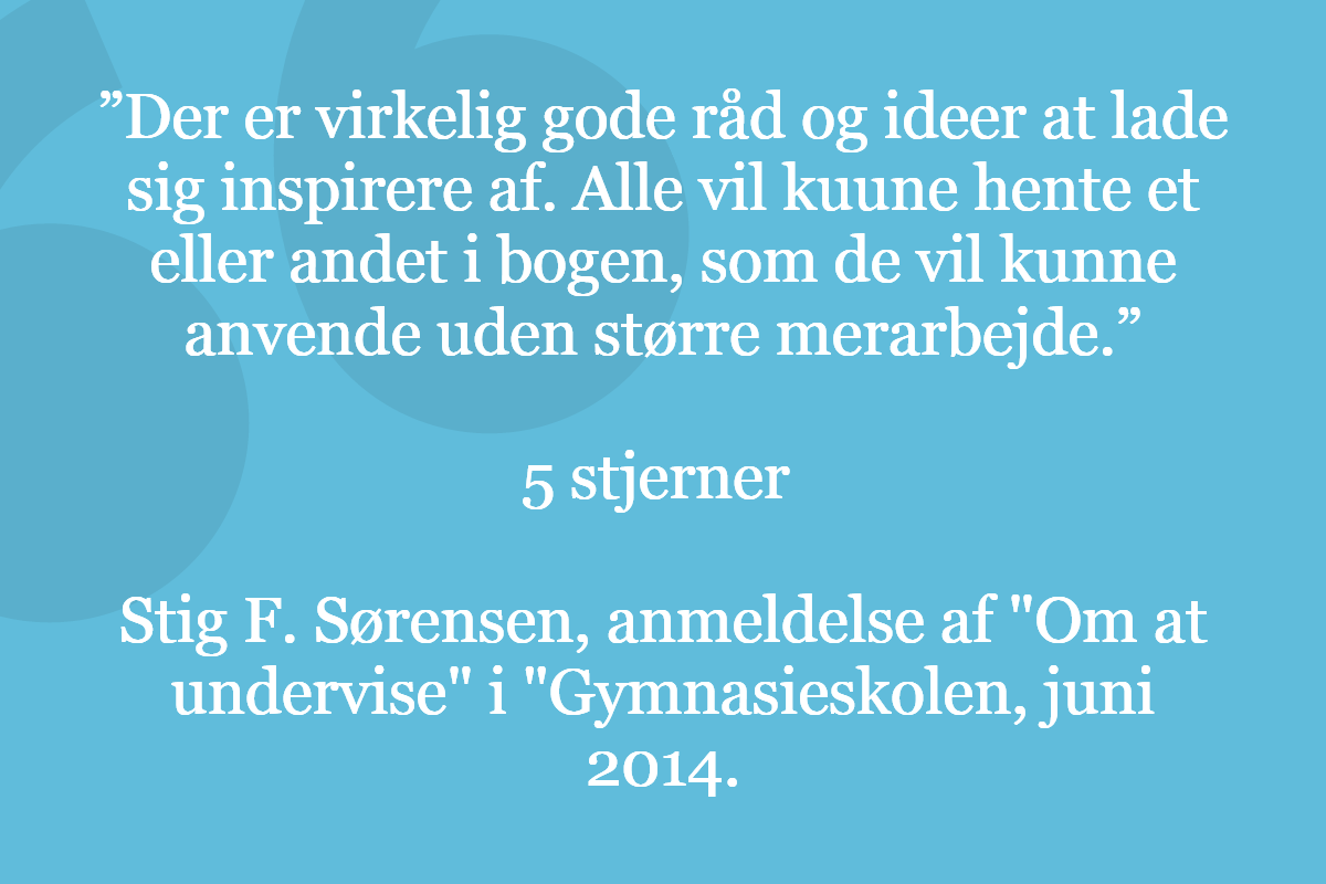 anmeldercitat-b Anmeldelse Om at undervise